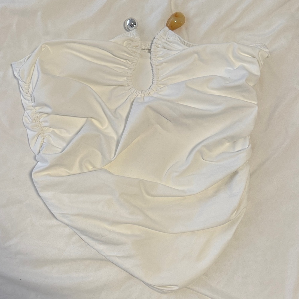 SHEIN Cream Ruched Top